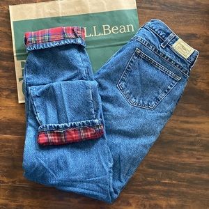 lined jeans ll bean